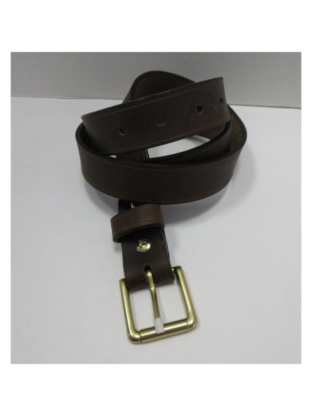 Coronado Leather Belt 46 Horween Chromexcel Leather Solid Brass USA